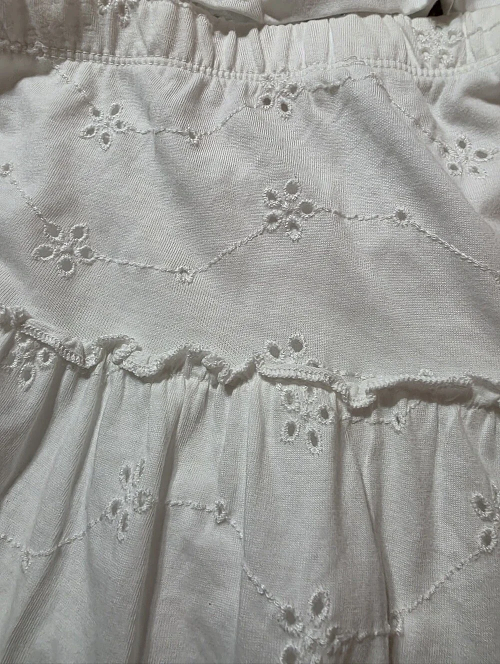Cat & Jack White Eyelet Cropped Top and Tiered Skirt Set